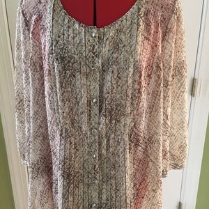 Talbots animal print blouse 16W